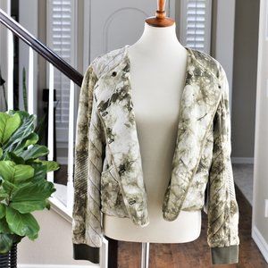 NEW! Anthropologie Marrakech Tie-dye Quilted Bomber Jacket Size Small